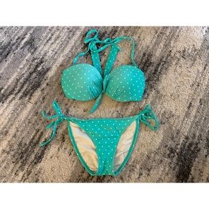 Teal Polka Dot Bikini